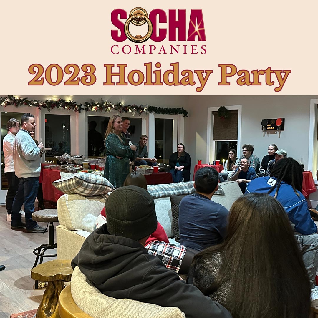 2023 Socha Companies Holiday Party celebrated in The Timbers clubhouse.